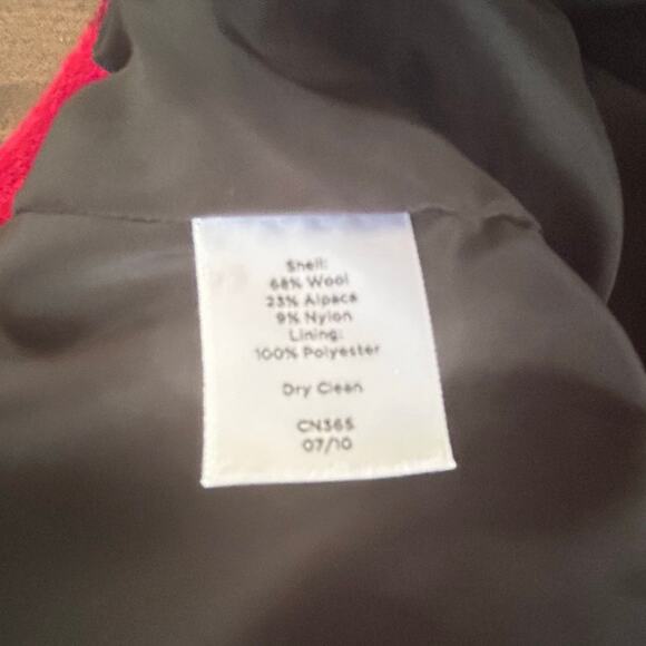 Talbots Wool Alpaca Blend Red Black Button Cropped‎ Blazer Jacket Women's Sz 10P - Picture 6 of 6